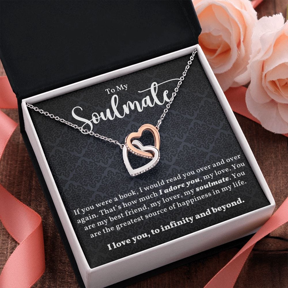 Soulmate- I Love You To Infinity And Beyond- Interlocking Hearts Necklace
