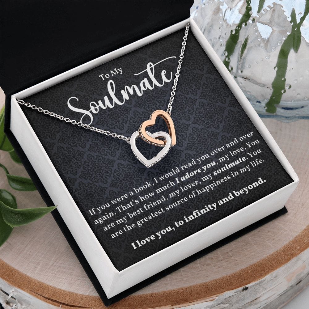 Soulmate- I Love You To Infinity And Beyond- Interlocking Hearts Necklace