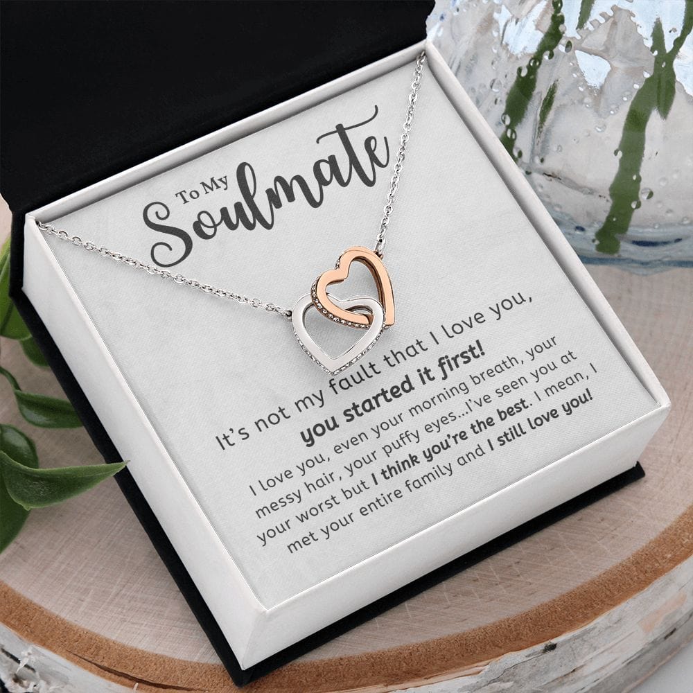 Soulmate- I Still Love You-  Interlocking Hearts Necklace