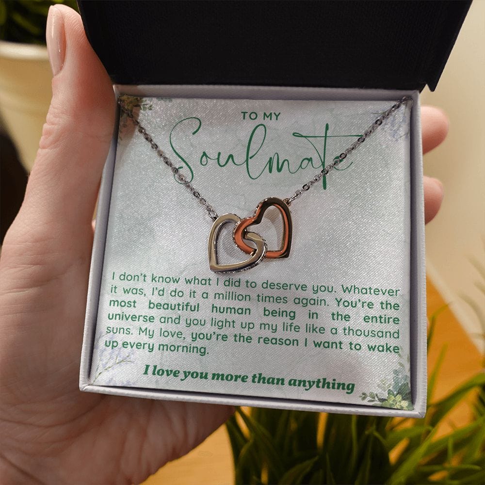 Alma gemela- No sé lo que hice para merecerte- Collar de corazones entrelazados