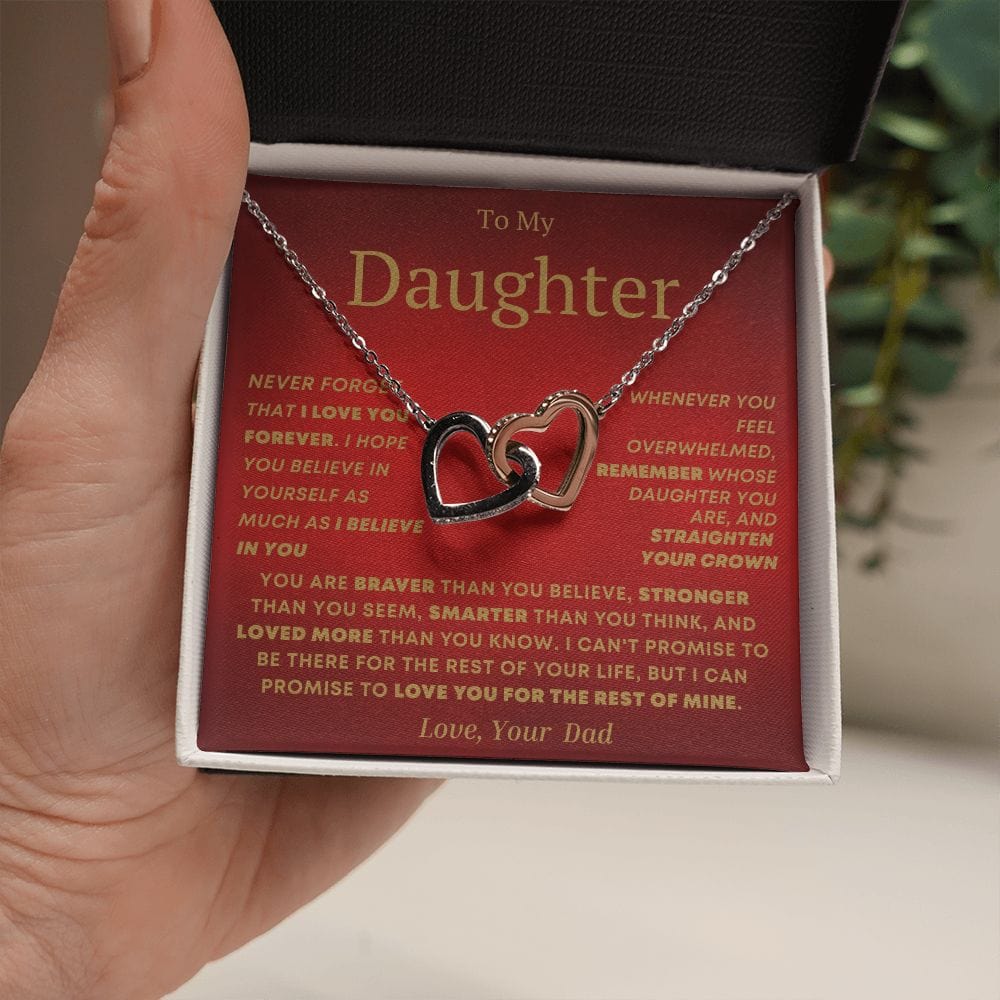 Corazones entrelazados Hija Amor para siempre Papá rojo