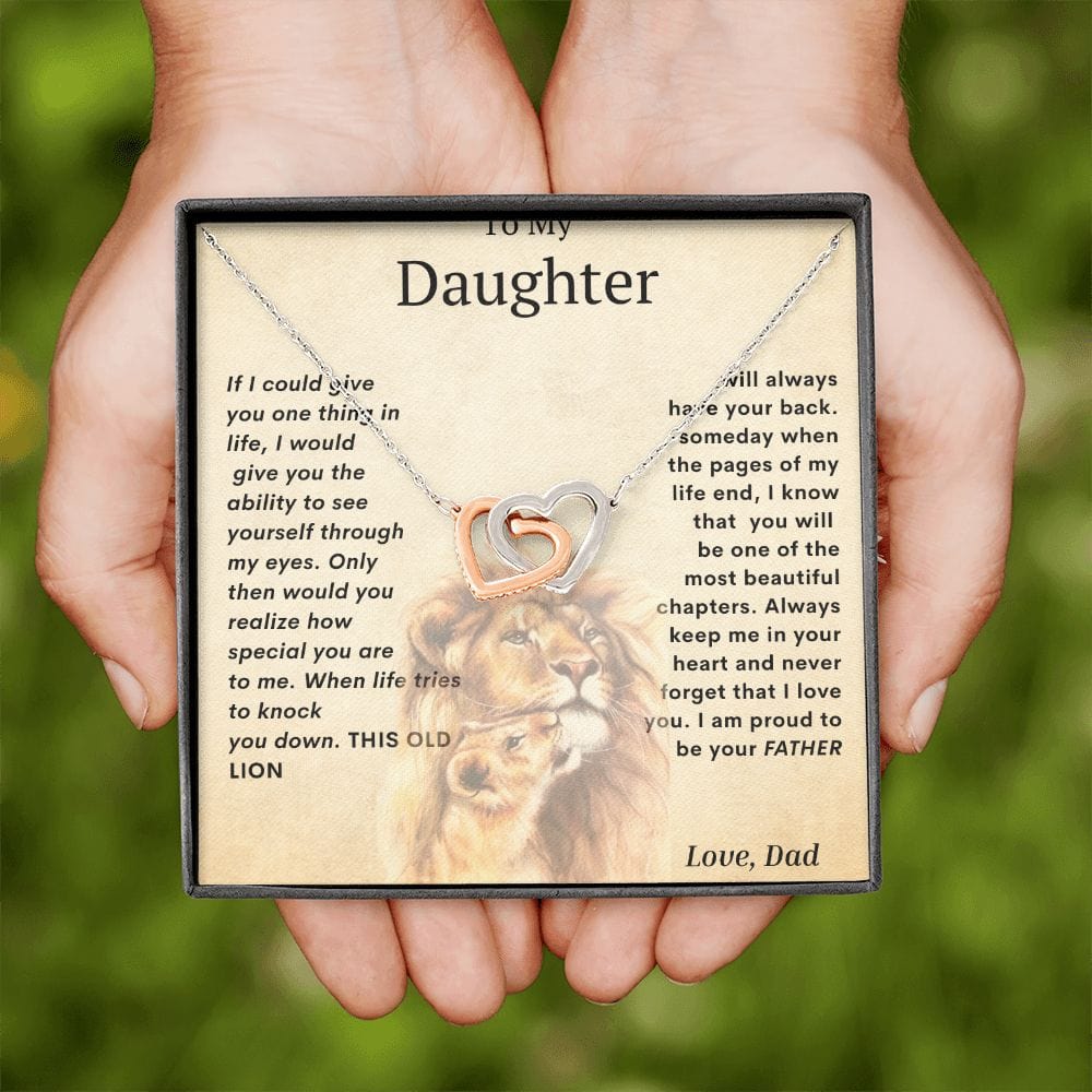 Corazones entrelazados para mi hija, papá