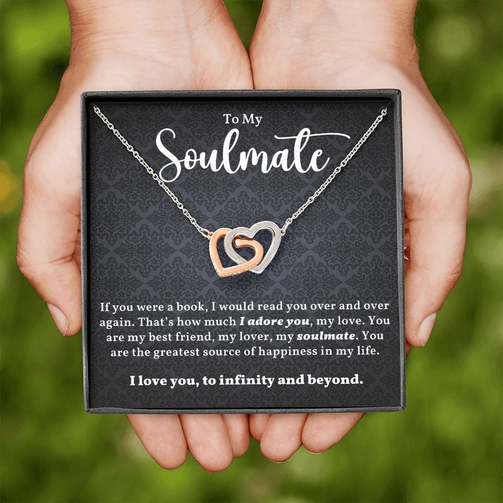 Soulmate- I Love You To Infinity And Beyond- Interlocking Hearts Necklace