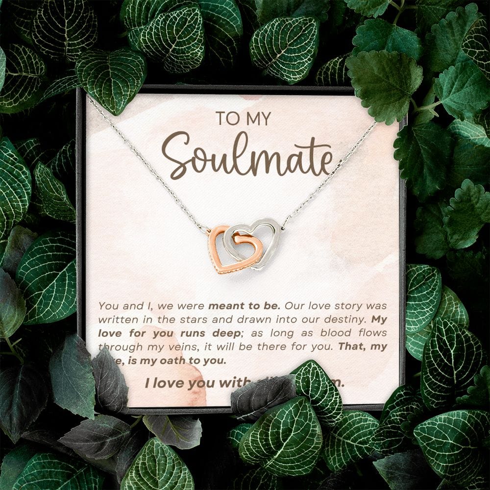 Soulmate- We Were Meant To Be-  Interlocking Hearts Necklace