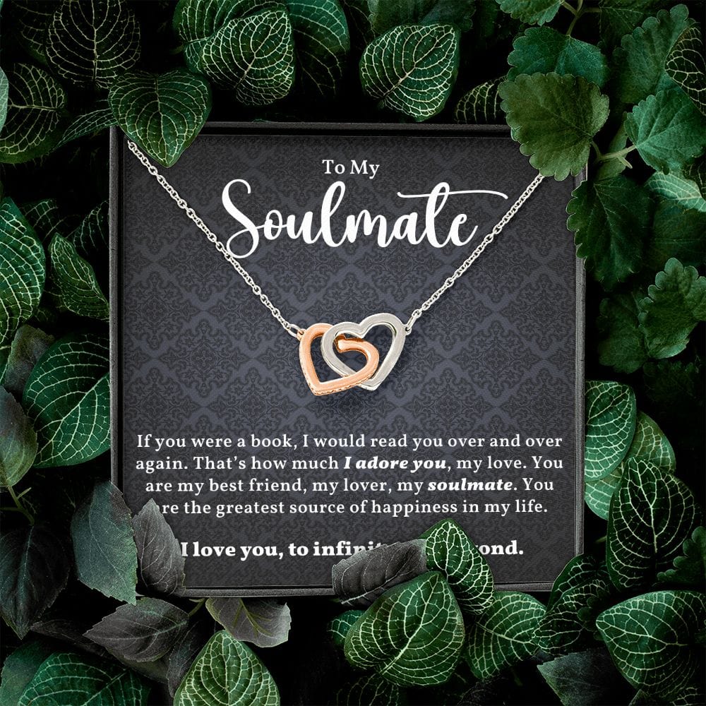 Soulmate- I Love You To Infinity And Beyond- Interlocking Hearts Necklace