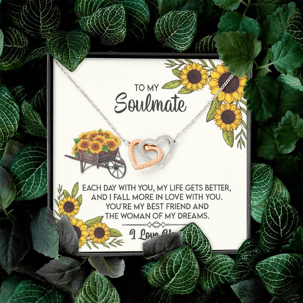 A mi alma gemela: cada día contigo, mi vida mejora.