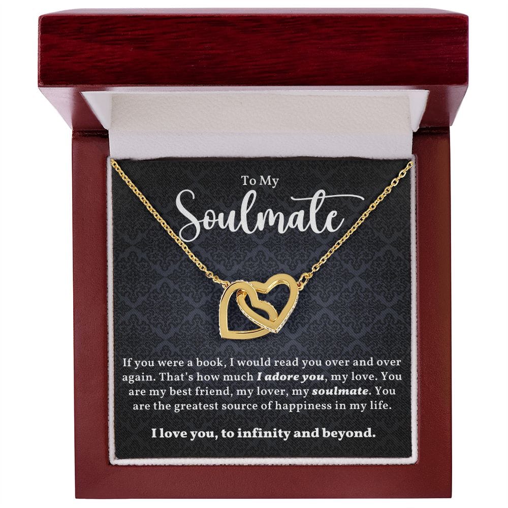 Soulmate- I Love You To Infinity And Beyond- Interlocking Hearts Necklace