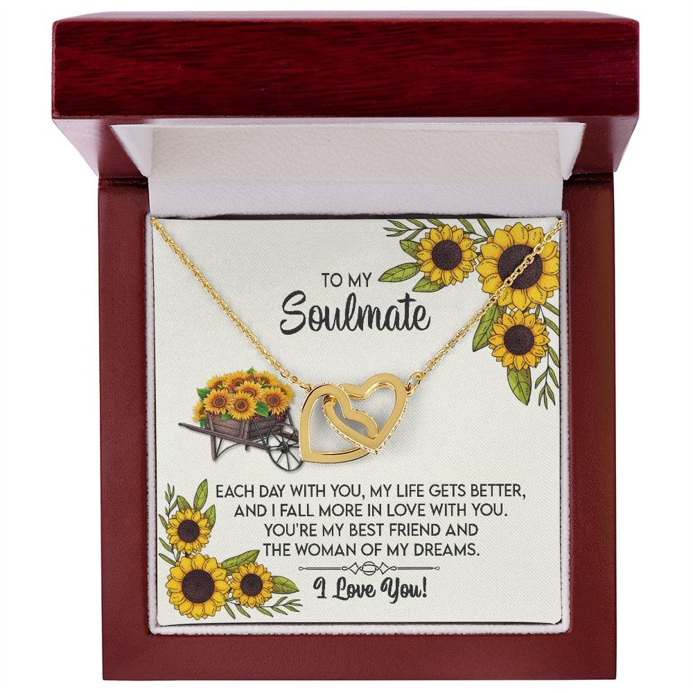 A mi alma gemela: cada día contigo, mi vida mejora.