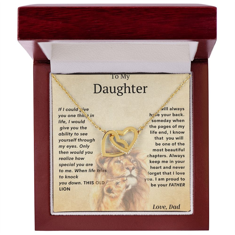 Corazones entrelazados para mi hija, papá