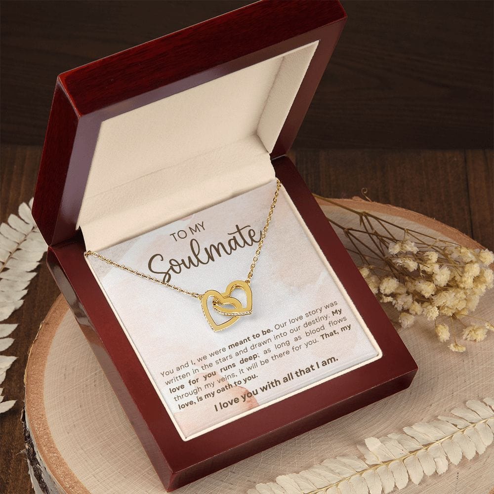 Soulmate- We Were Meant To Be-  Interlocking Hearts Necklace