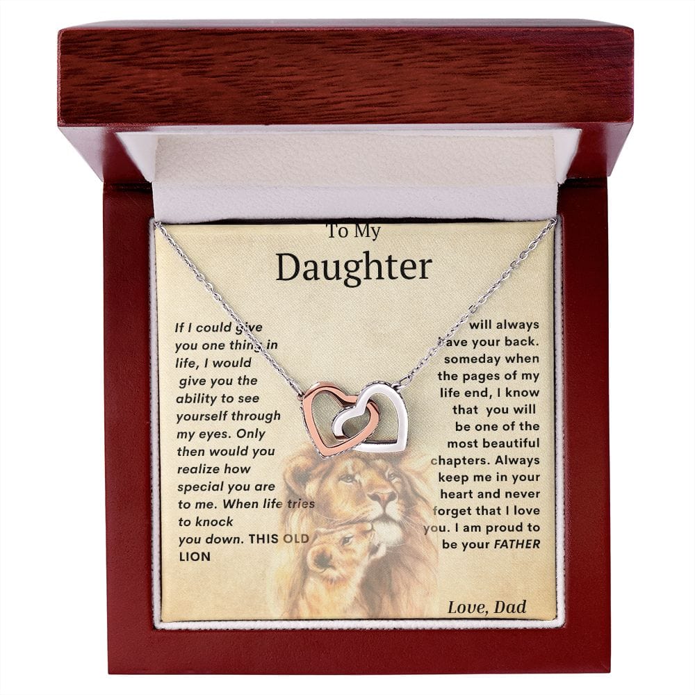 Corazones entrelazados para mi hija, papá