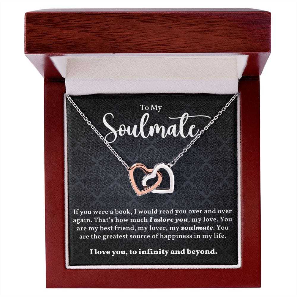 Soulmate- I Love You To Infinity And Beyond- Interlocking Hearts Necklace