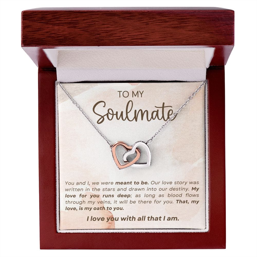 Soulmate- We Were Meant To Be-  Interlocking Hearts Necklace