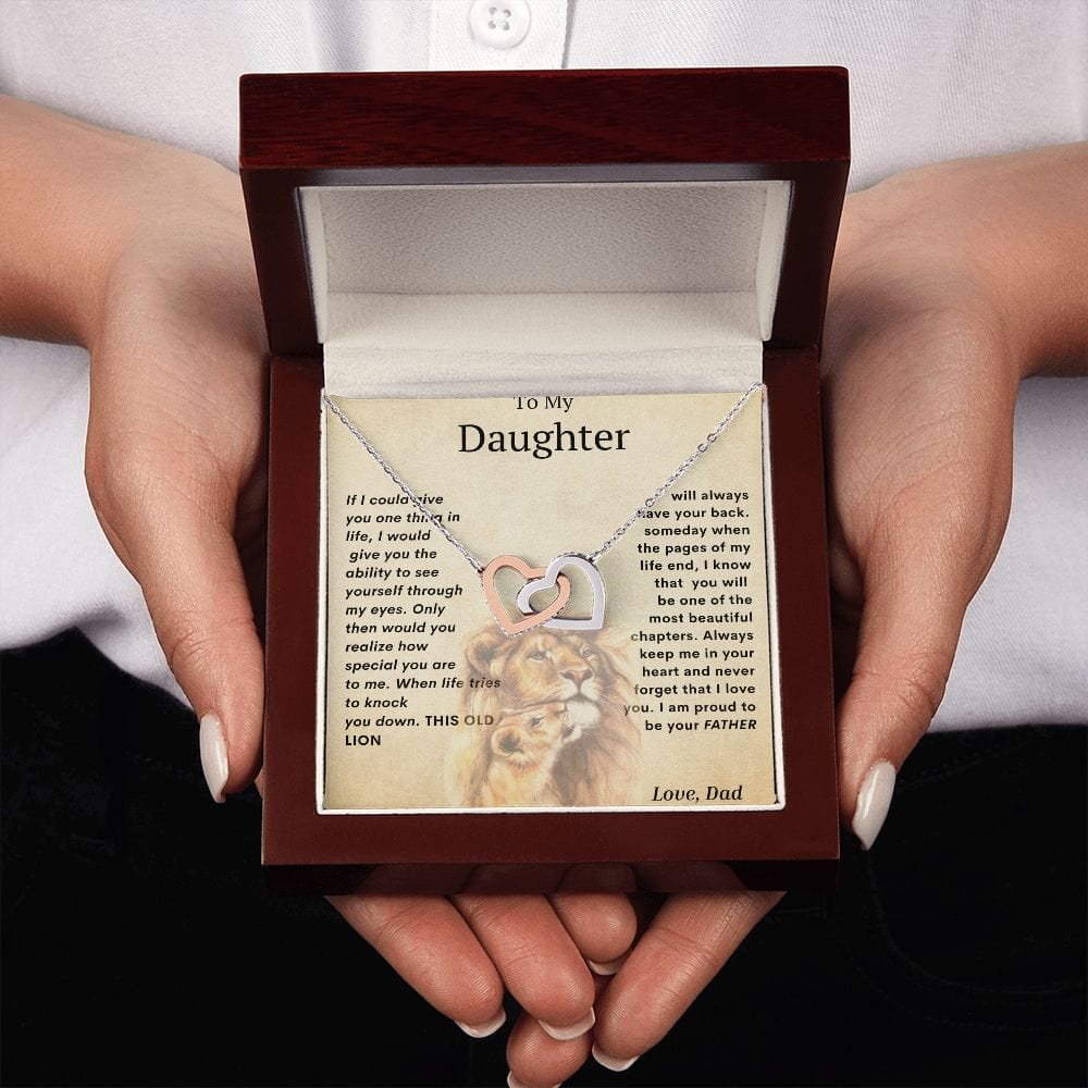 Corazones entrelazados para mi hija, papá