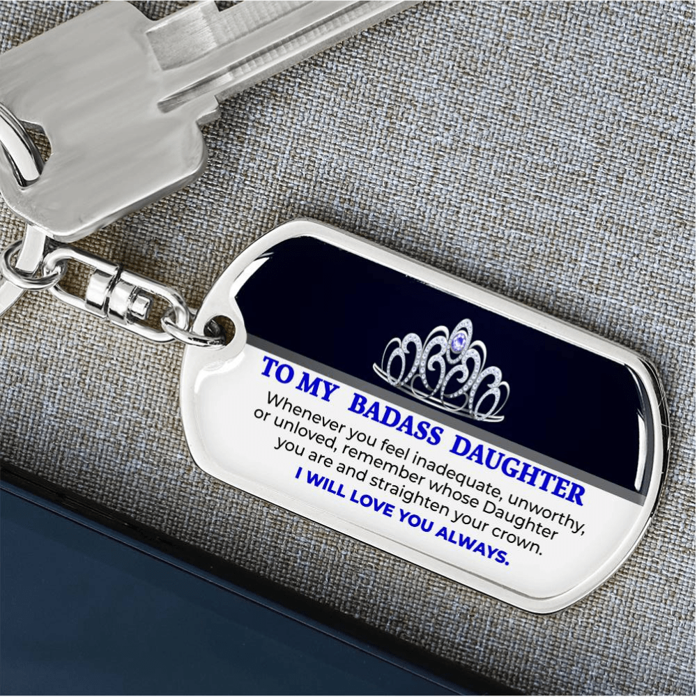 [Almost Sold Out]To My Daughter-Custom Dog Tag Keychain
