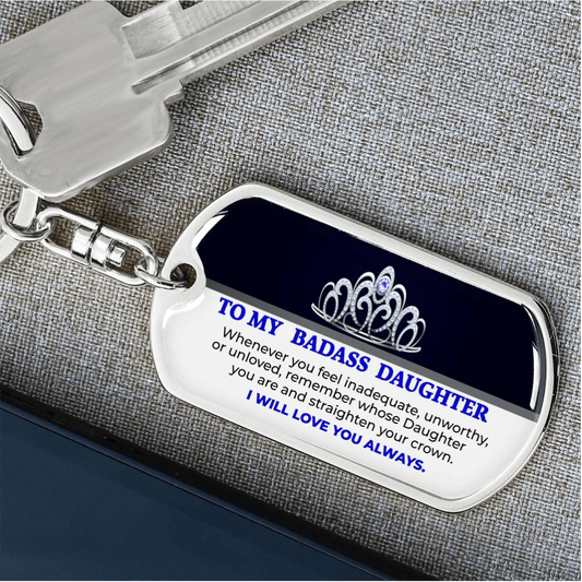 [Almost Sold Out]To My Daughter-Custom Dog Tag Keychain
