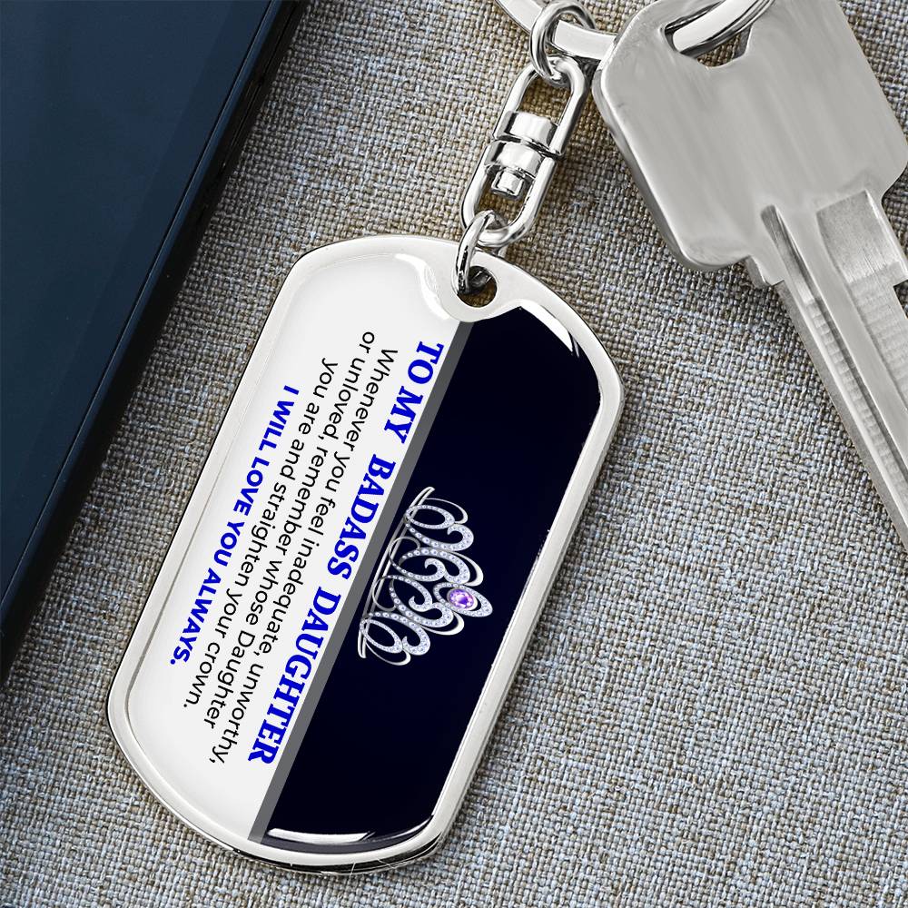 [Almost Sold Out]To My Daughter-Custom Dog Tag Keychain