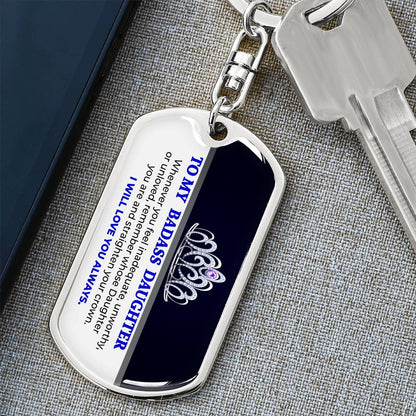 [Almost Sold Out]To My Daughter-Custom Dog Tag Keychain