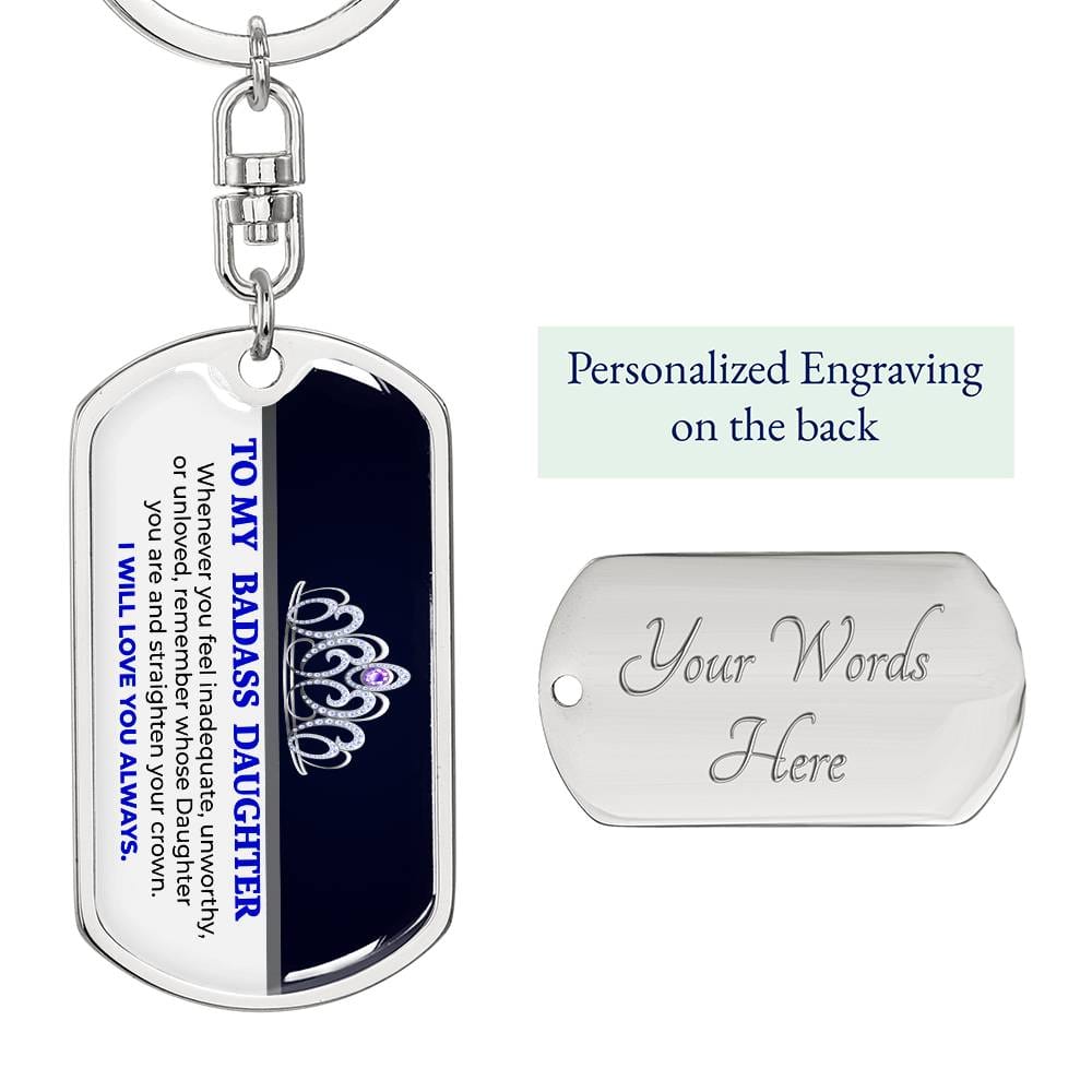 [Almost Sold Out]To My Daughter-Custom Dog Tag Keychain