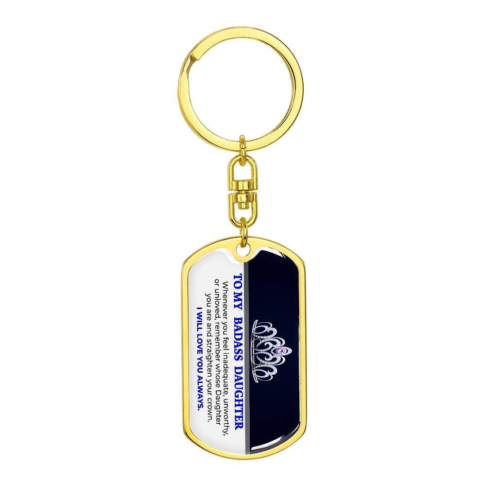 [Almost Sold Out]To My Daughter-Custom Dog Tag Keychain