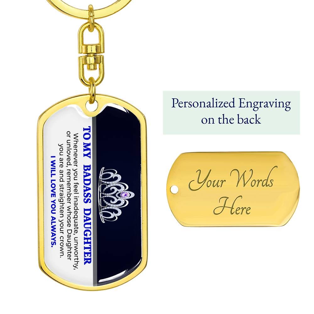[Almost Sold Out]To My Daughter-Custom Dog Tag Keychain