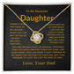 For My  Beautiful Daughter Love Knot Necklace-Dad Gold And Black Card
