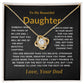 For My  Beautiful Daughter Love Knot Necklace-Dad Black Card