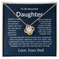 For My  Beautiful Daughter Love Knot Necklace-Dad Navy And White Card