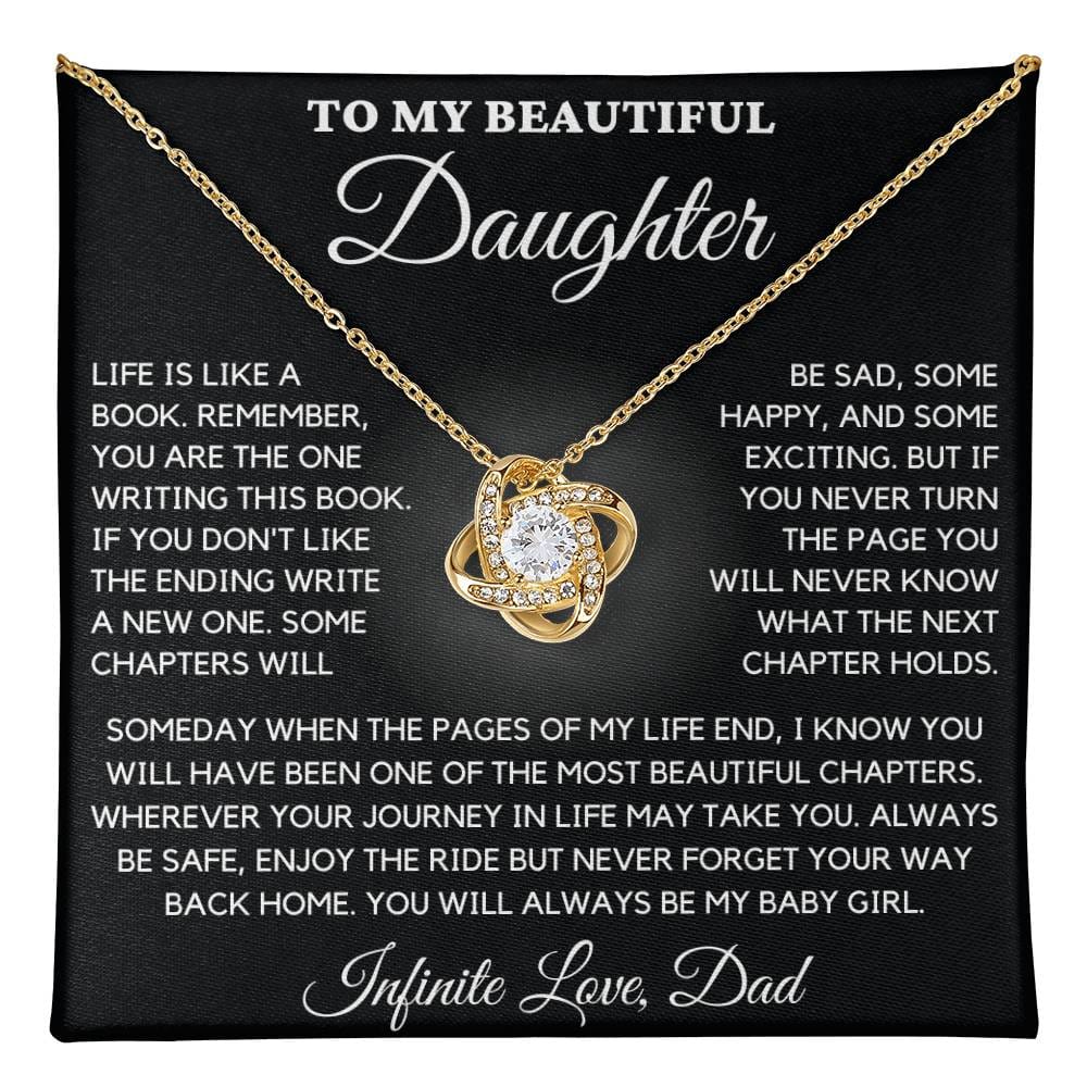To My Beautiful Daughter- Life is like a Book Remember You are the One Writing This Book.