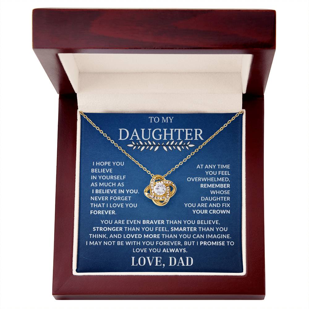 Love Knot Necklace To My Daughter-Promise To Love You Always