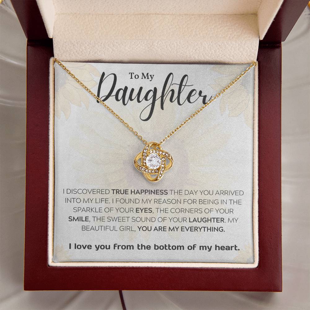 Mi hija- Verdadera felicidad- Collar de nudo de amor 