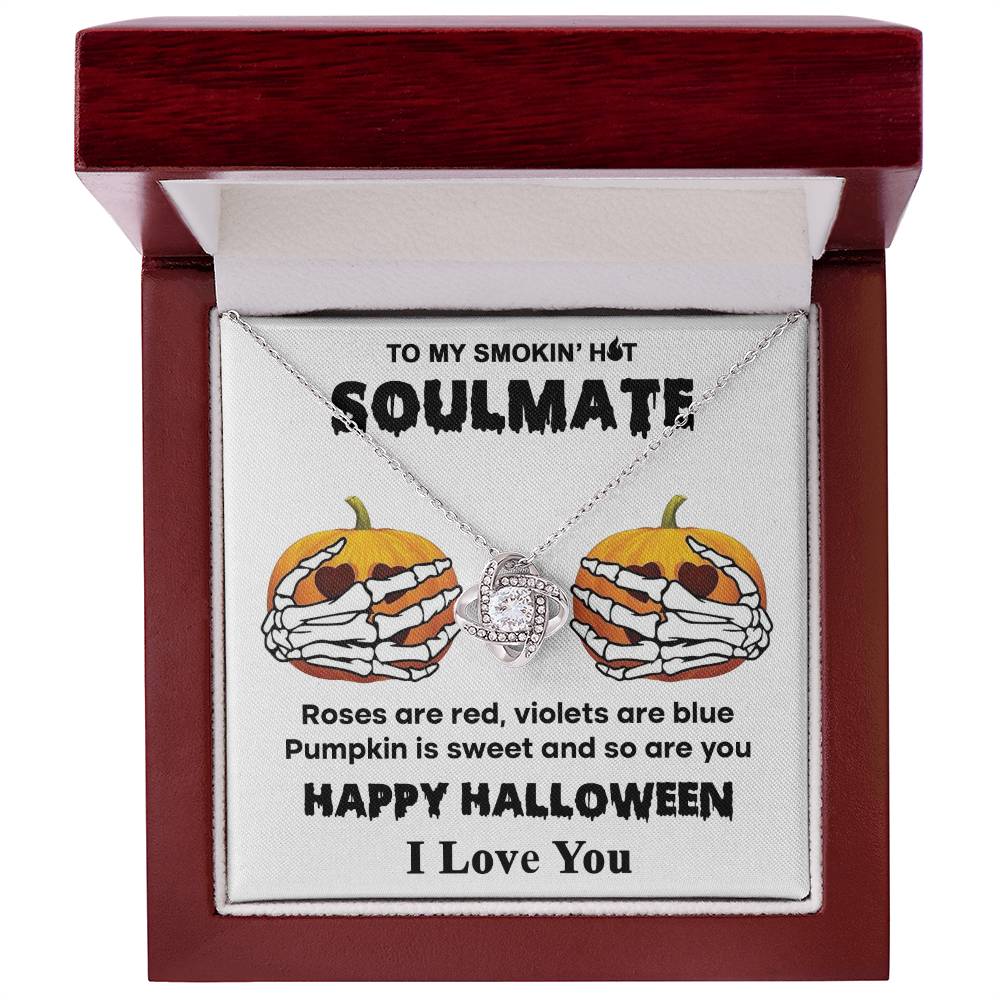 Collar de nudo de amor de calabaza dulce alma gemela