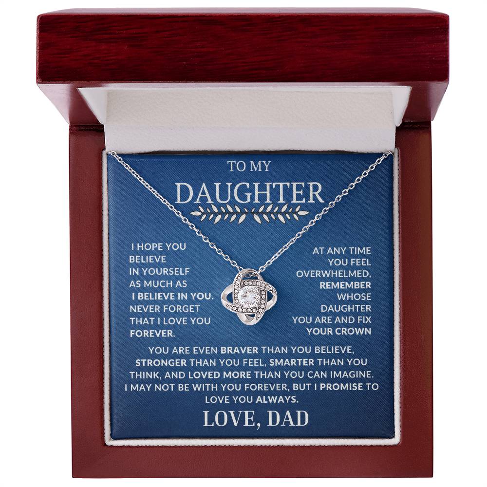 Love Knot Necklace To My Daughter-Promise To Love You Always