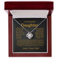 For My  Beautiful Daughter Love Knot Necklace-Dad Gold And Black Card