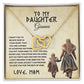 To My Daughter-Twin Hearts Necklace-I Will Love You For The Rest Of My Life.