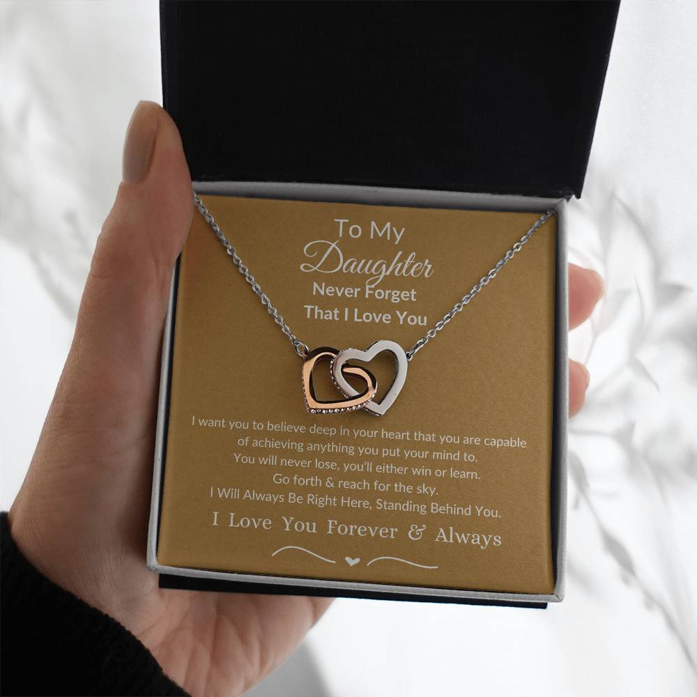 Interlocking Hearts Necklace For Daughter- Reach For The Sky