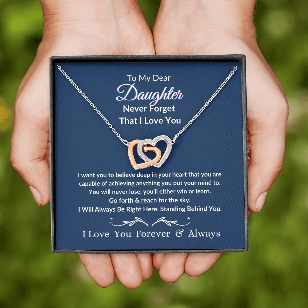 Interlocking Hearts Necklace For Daughter- Reach For The Sky