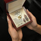 To My Daughter-Twin Hearts Necklace-I Will Love You For The Rest Of My Life.