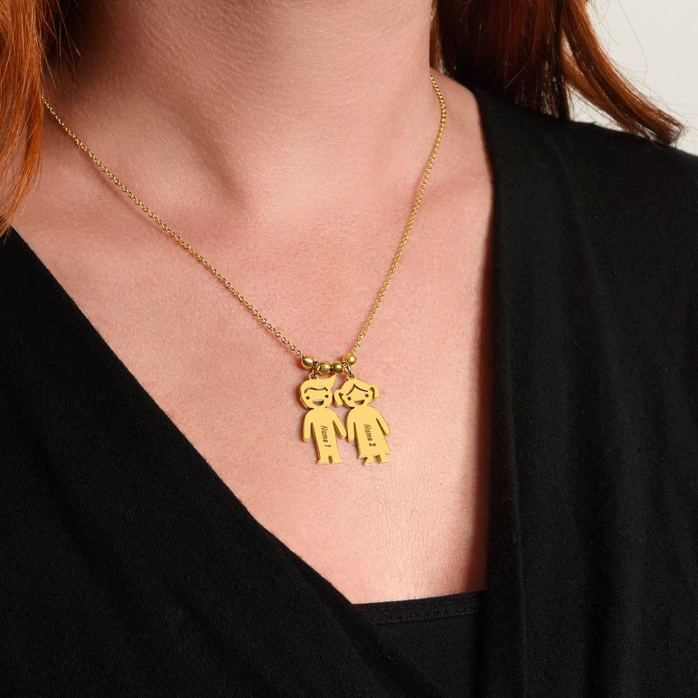 A mi hermosa mamá-Collar con dije personalizado para niños