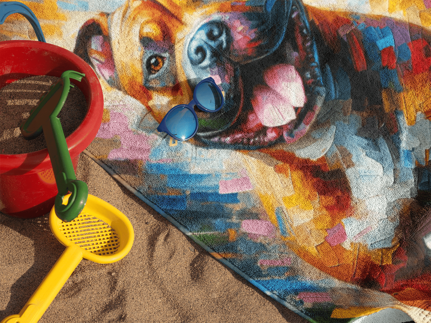Rainbow Pitbull Beach Towel