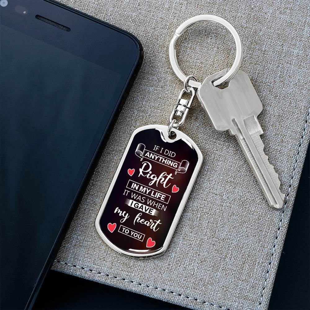 Dog Tag Keychain-If IDid Anything Right-