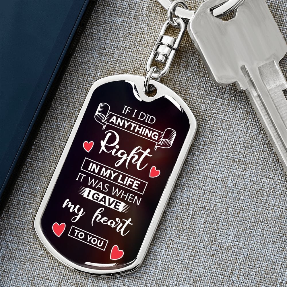 Dog Tag Keychain-If IDid Anything Right-
