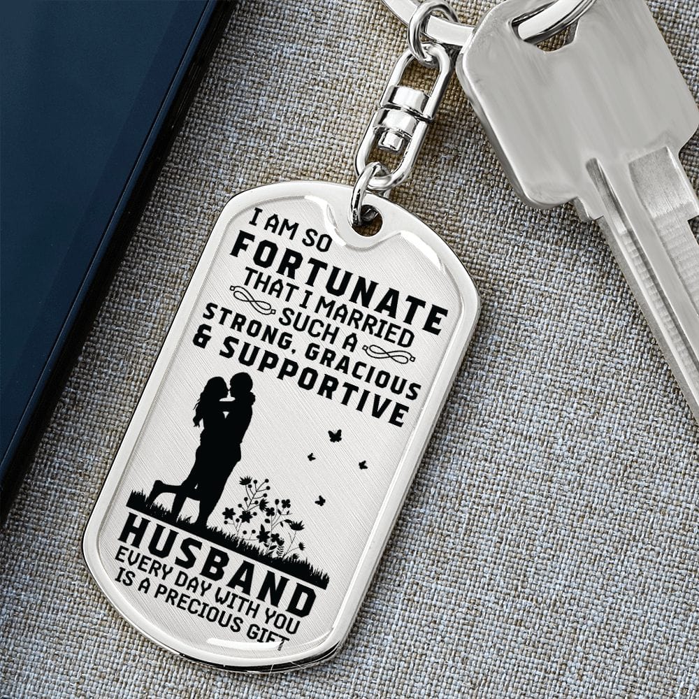 Para marido- Llavero con etiqueta de perro