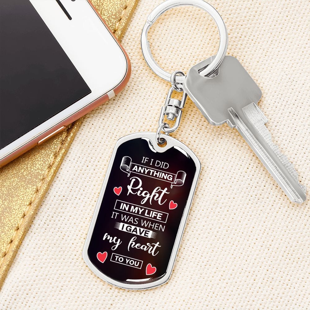 Dog Tag Keychain-If IDid Anything Right-