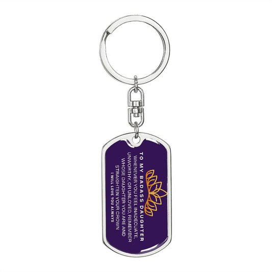 Placa para perro Crown con cadena giratoria