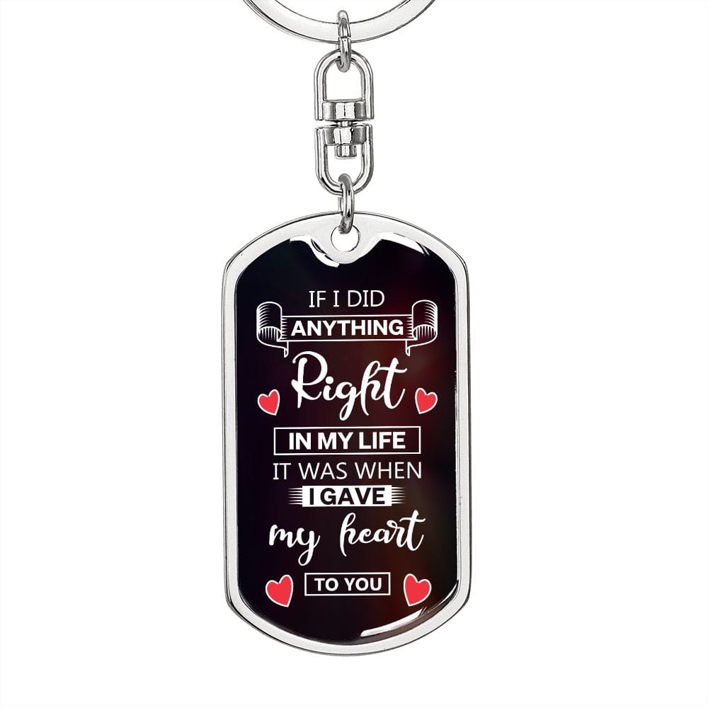 Dog Tag Keychain-If IDid Anything Right-