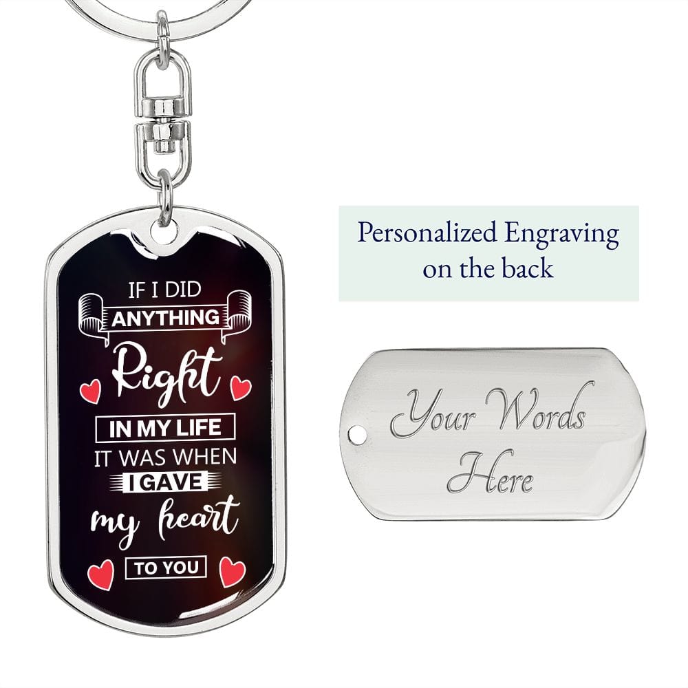 Dog Tag Keychain-If IDid Anything Right-