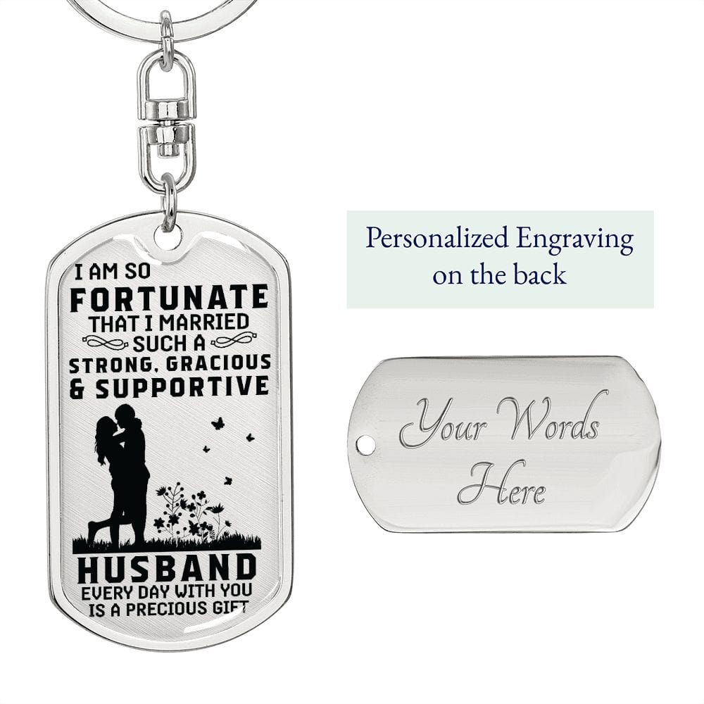 Para marido- Llavero con etiqueta de perro