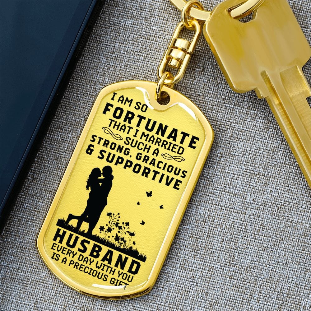 Para marido- Llavero con etiqueta de perro