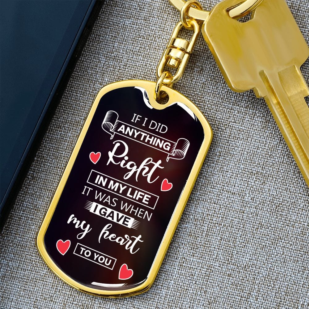 Dog Tag Keychain-If IDid Anything Right-